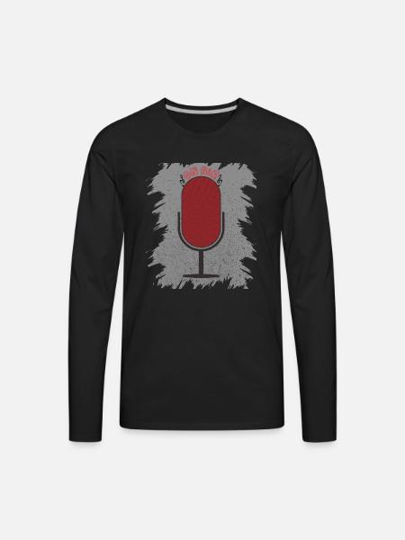 On Air Microphone - Men's Premium Long Sleeve T-Shirt - black