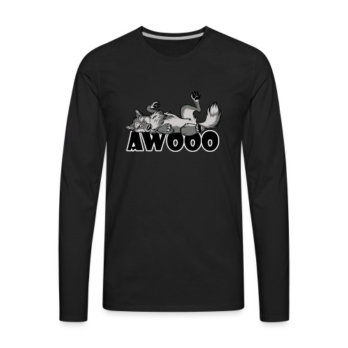 Lazy Awooo Wolf - Men's Premium Long Sleeve T-Shirt