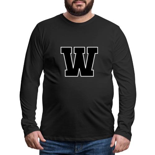 Varsity Letter W Collegiate Font Design - Men's Premium Long Sleeve T-Shirt