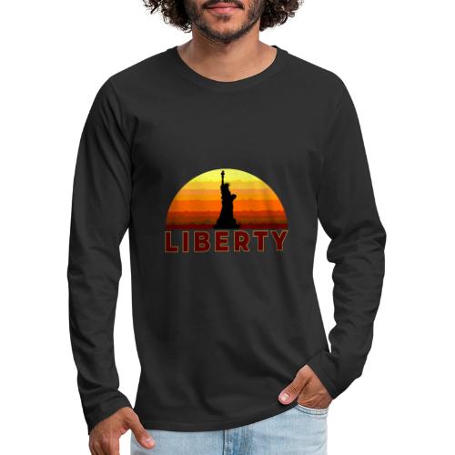 USA: Sunset Liberty Bold - Men's Premium Long Sleeve T-Shirt