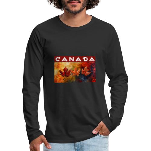 Painted Canada Leaves - Men's Premium Long Sleeve T-Shirt