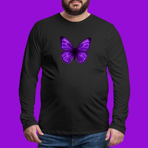 Neon Purple Butterfly - Men's Premium Long Sleeve T-Shirt