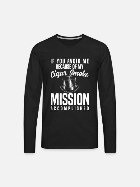 Cigars Smoking Smoke Connoisseurs - Men's Premium Long Sleeve T-Shirt - black
