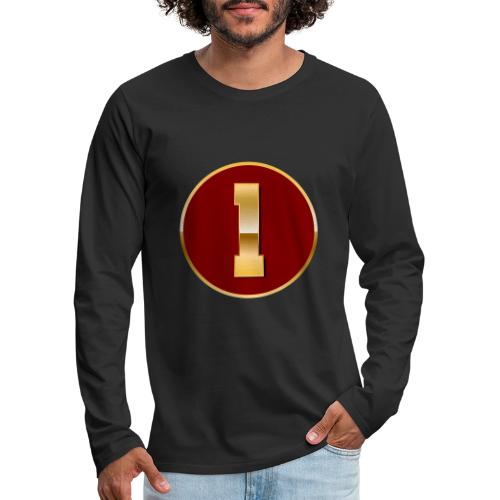 Number 1 in Gold Varsity Font - Men's Premium Long Sleeve T-Shirt