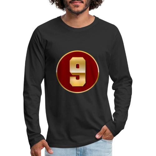 Number 9 in Gold Varsity Font - Men's Premium Long Sleeve T-Shirt