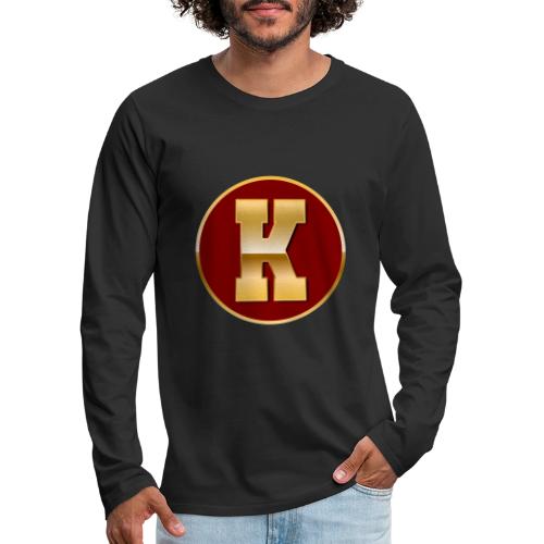 Letter K – Capital Varsity Alphabet Monogram - Men's Premium Long Sleeve T-Shirt