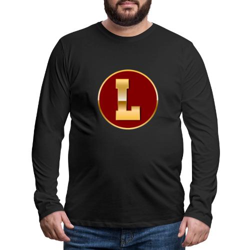 Letter L – Capital Varsity Alphabet Monogram - Men's Premium Long Sleeve T-Shirt