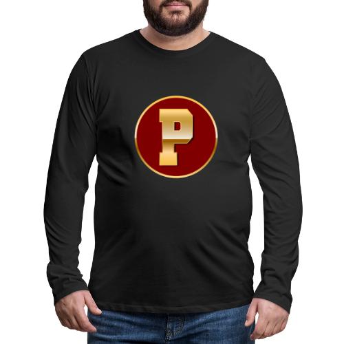 Letter P – Capital Varsity Alphabet Monogram - Men's Premium Long Sleeve T-Shirt