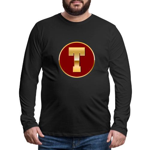 Letter T – Capital Varsity Alphabet Monogram - Men's Premium Long Sleeve T-Shirt
