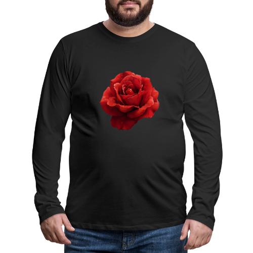 Rose: Crimson Dew Bloom - Men's Premium Long Sleeve T-Shirt