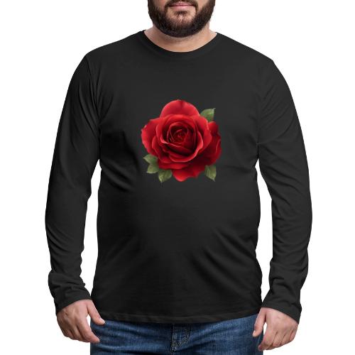 Rose: Crimson Bloom Elegance - Men's Premium Long Sleeve T-Shirt