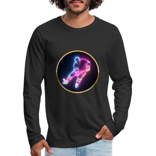 Hockey: Neon Ice Striker - Men's Premium Long Sleeve T-Shirt