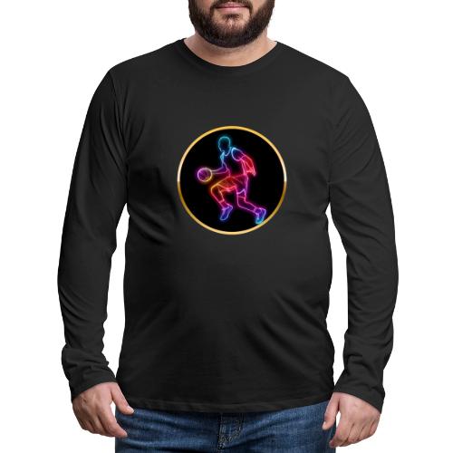 Basketball: Neon Dribble Pulse - Men's Premium Long Sleeve T-Shirt