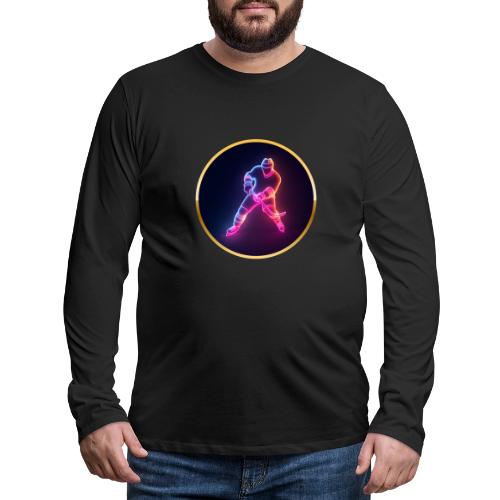 Hockey: Neon Ice Strike - Men's Premium Long Sleeve T-Shirt