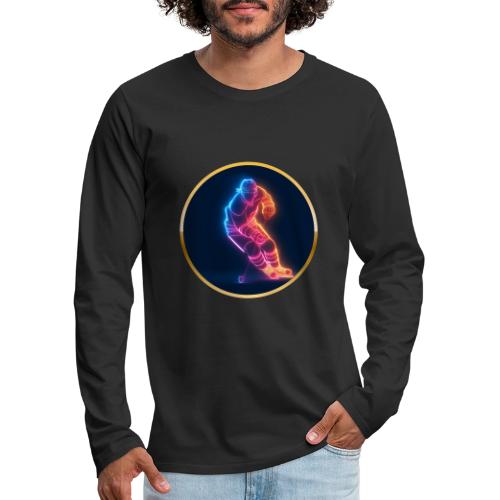 Hockey: Neon Hockey Sketch - Men's Premium Long Sleeve T-Shirt