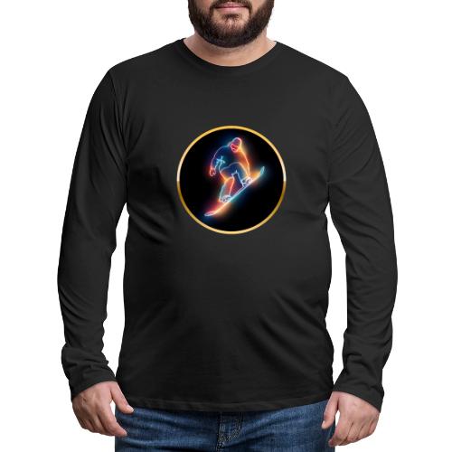 Golden Neon Snowboard - Men's Premium Long Sleeve T-Shirt