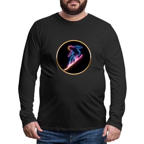 Snowboarding: Neon Snow Drift - Men's Premium Long Sleeve T-Shirt
