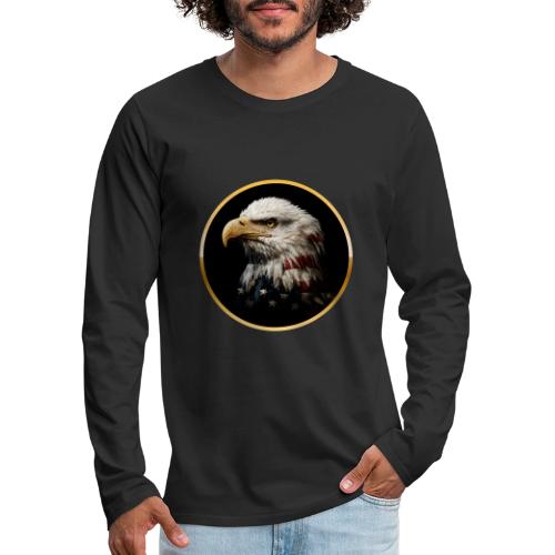 America: Golden Freedom Crest - Men's Premium Long Sleeve T-Shirt