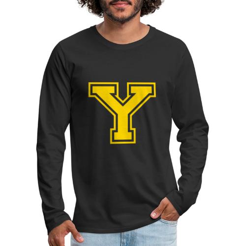 Letter Y – Capital Athletic Alphabet Monogram - Men's Premium Long Sleeve T-Shirt