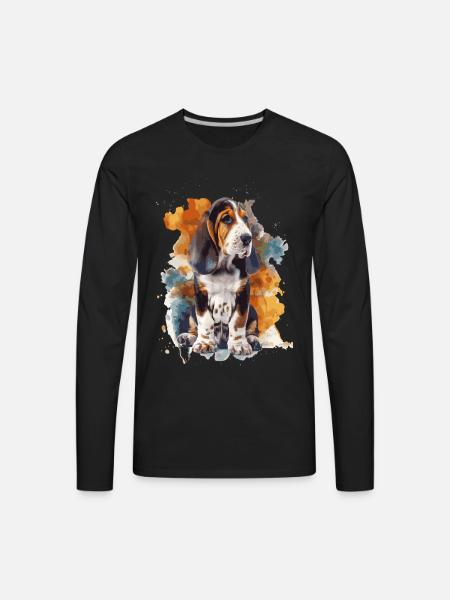 Basset Hound - Men's Premium Long Sleeve T-Shirt - black