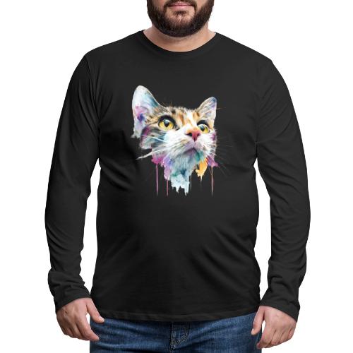 Chromatic Cat Splash - Men's Premium Long Sleeve T-Shirt