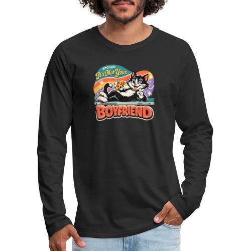 Sassy Cat Pride Pizza Retro Comic - Men's Premium Long Sleeve T-Shirt