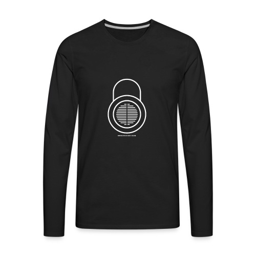 Knocksmith Green Lock Logo White - Men's Premium Long Sleeve T-Shirt