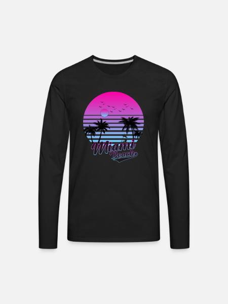 Miami Beach - Men's Premium Long Sleeve T-Shirt - black
