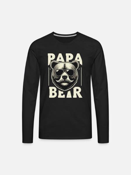 papa bear - Men's Premium Long Sleeve T-Shirt - black