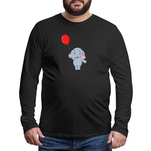 Baby Elephant Holding A Balloon - Men's Premium Long Sleeve T-Shirt