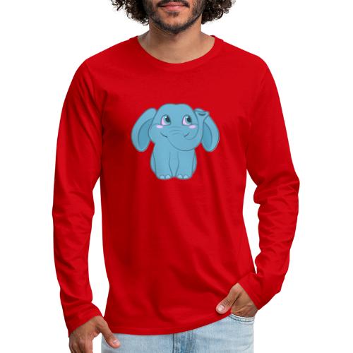Baby Elephant Happy and Smiling - Men's Premium Long Sleeve T-Shirt
