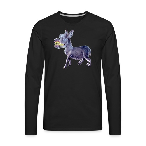 Funny Keep Smiling Donkey - Men's Premium Long Sleeve T-Shirt