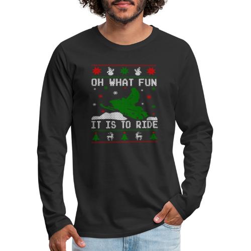 Oh What Fun Snowmobile Ugly Sweater style - Men's Premium Long Sleeve T-Shirt