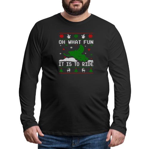 Oh What Fun Snowmobile Ugly Sweater style - Men's Premium Long Sleeve T-Shirt