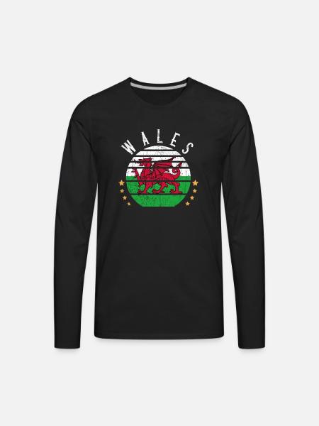 Wales Wales Wales - Men's Premium Long Sleeve T-Shirt - black