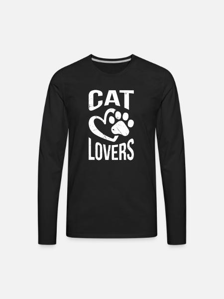 Cat lovers - Men's Premium Long Sleeve T-Shirt - black