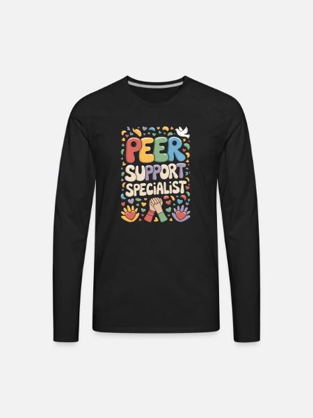 Peer Support - Men's Premium Long Sleeve T-Shirt - black