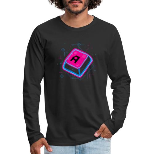 Neon Pixel A Key - Men's Premium Long Sleeve T-Shirt