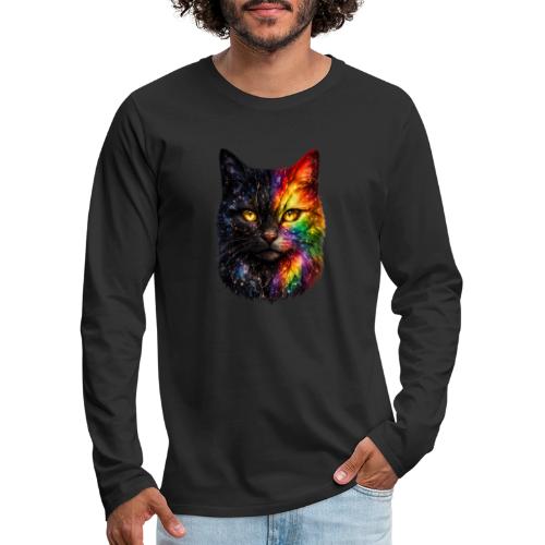 Cosmic Galaxy Rainbow Cat - Men's Premium Long Sleeve T-Shirt