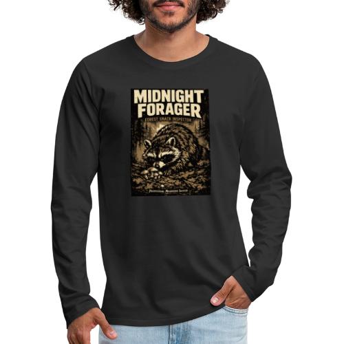 Midnight Forager Raccoon Mushroom Hunter - Men's Premium Long Sleeve T-Shirt