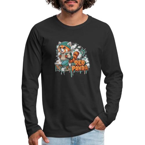 Red Panda Street Graffiti Vibes - Men's Premium Long Sleeve T-Shirt