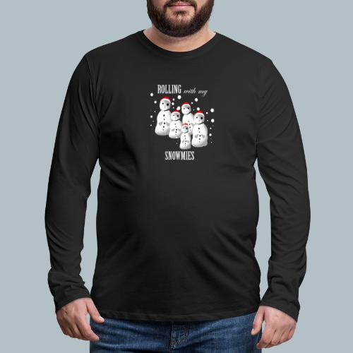 Funny Gangsta Snowmen Ugly Christmas Sweater-Funny - Men's Premium Long Sleeve T-Shirt