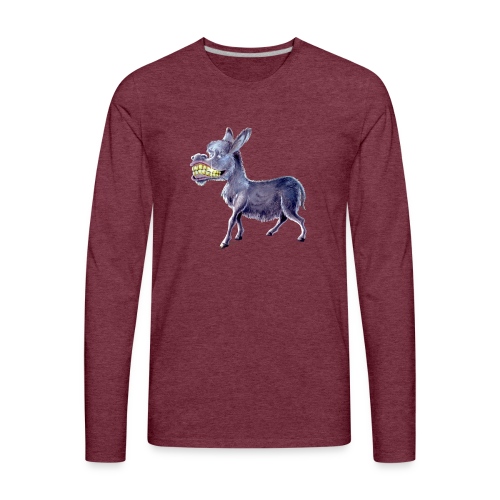 Funny Keep Smiling Donkey - Men's Premium Long Sleeve T-Shirt