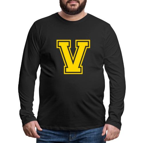 Letter V – Capital Athletic Alphabet Monogram - Men's Premium Long Sleeve T-Shirt