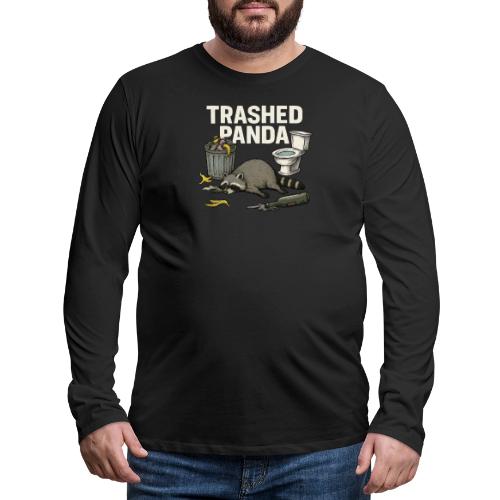 Trashed Panda – Funny Drunk Raccoon Cartoon - Men's Premium Long Sleeve T-Shirt