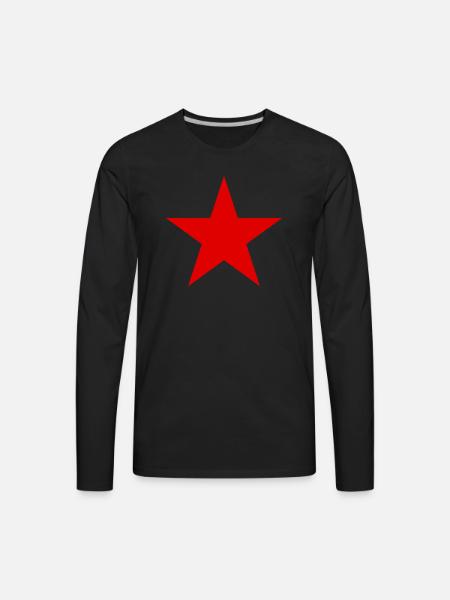 RED STAR - Men's Premium Long Sleeve T-Shirt - black