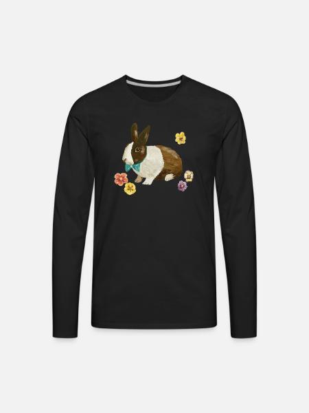 Black And White Bunny - Men's Premium Long Sleeve T-Shirt - black