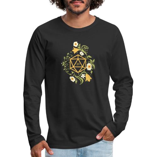 Polyhedral D20 Dice of the Druid - Men's Premium Long Sleeve T-Shirt