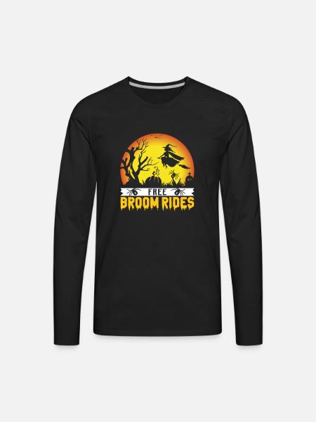 Free broom rides - Men's Premium Long Sleeve T-Shirt - black