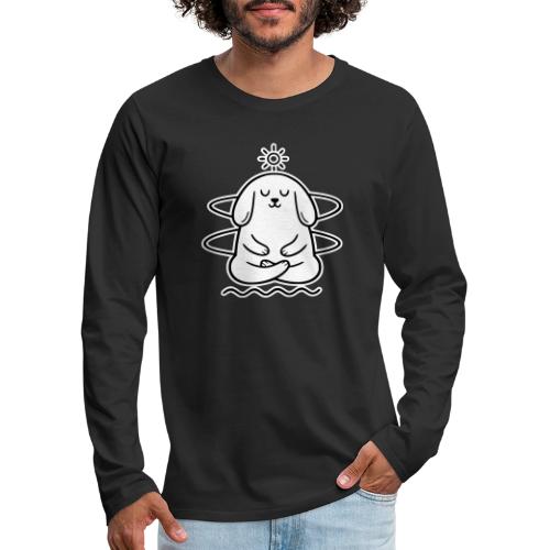 Cute Meditating Bunny Zen Yoga Animal - Men's Premium Long Sleeve T-Shirt